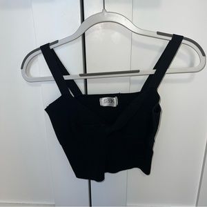 Cropped going out black top